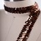1 Yard 0.75" Penny Brown Stretch Sequin Trim Excellent for Crafting and Scrapbooking